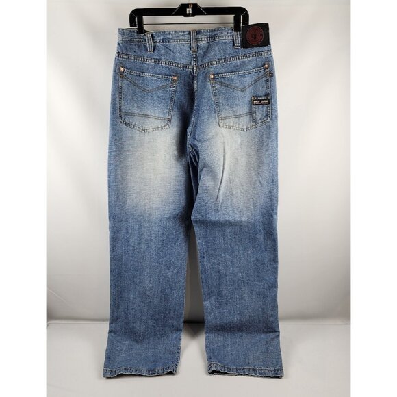 Vintage DEF JAM Univ Jeans Mens 38x34 Blue Denim Baggy Loose Hip Hop Skate Y2K - Picture 7 of 10